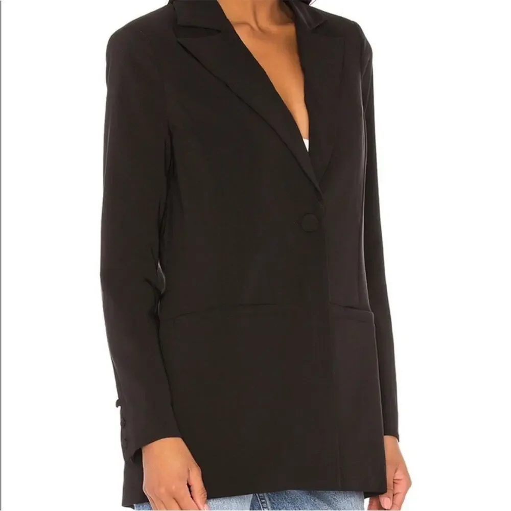 Camila Coelho Brenna One Button Blazer jacket black - S - Picture 2 of 12